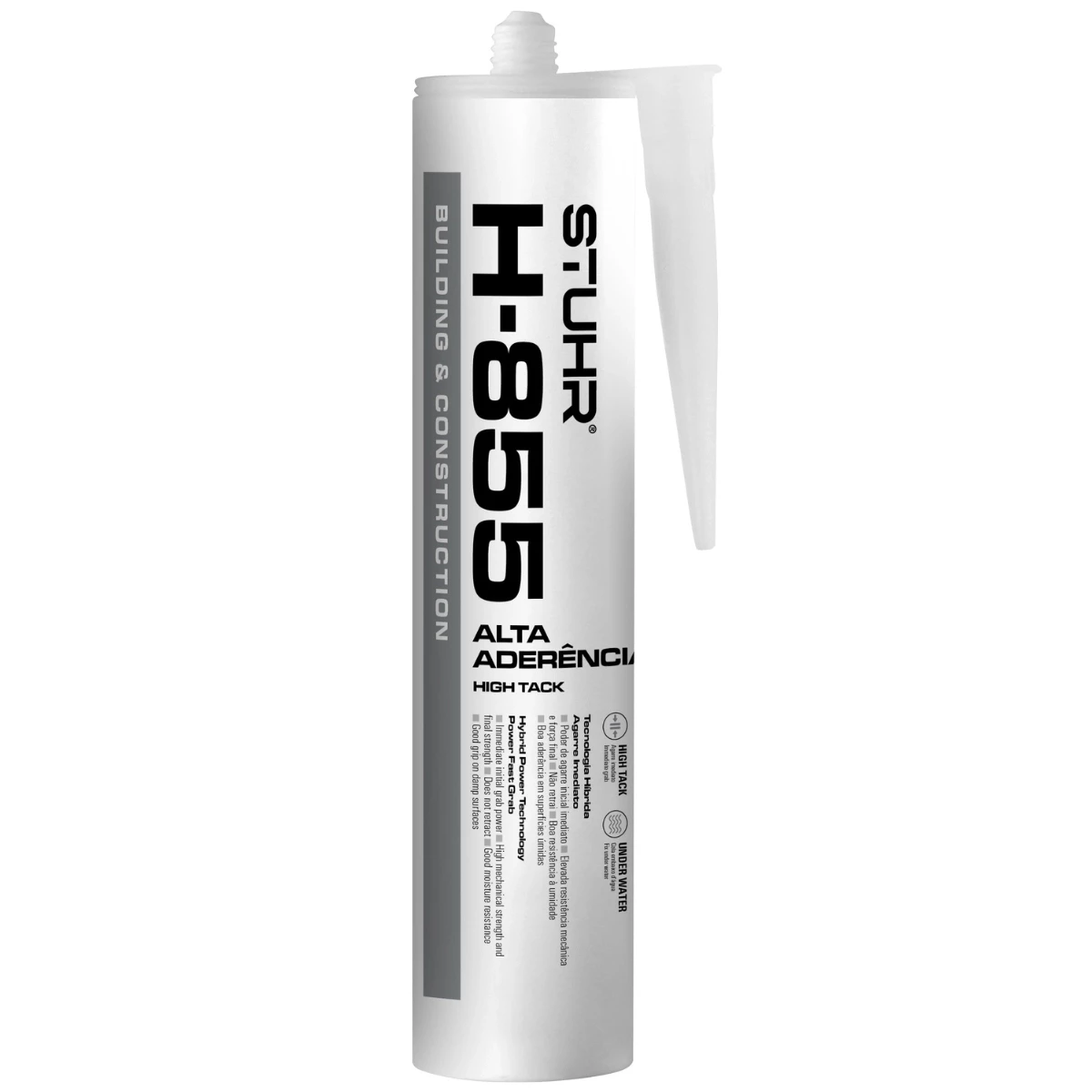Fixa espelho Stuhr H-855 - Selante Alta Aderência - Fixa Tudo - Branco